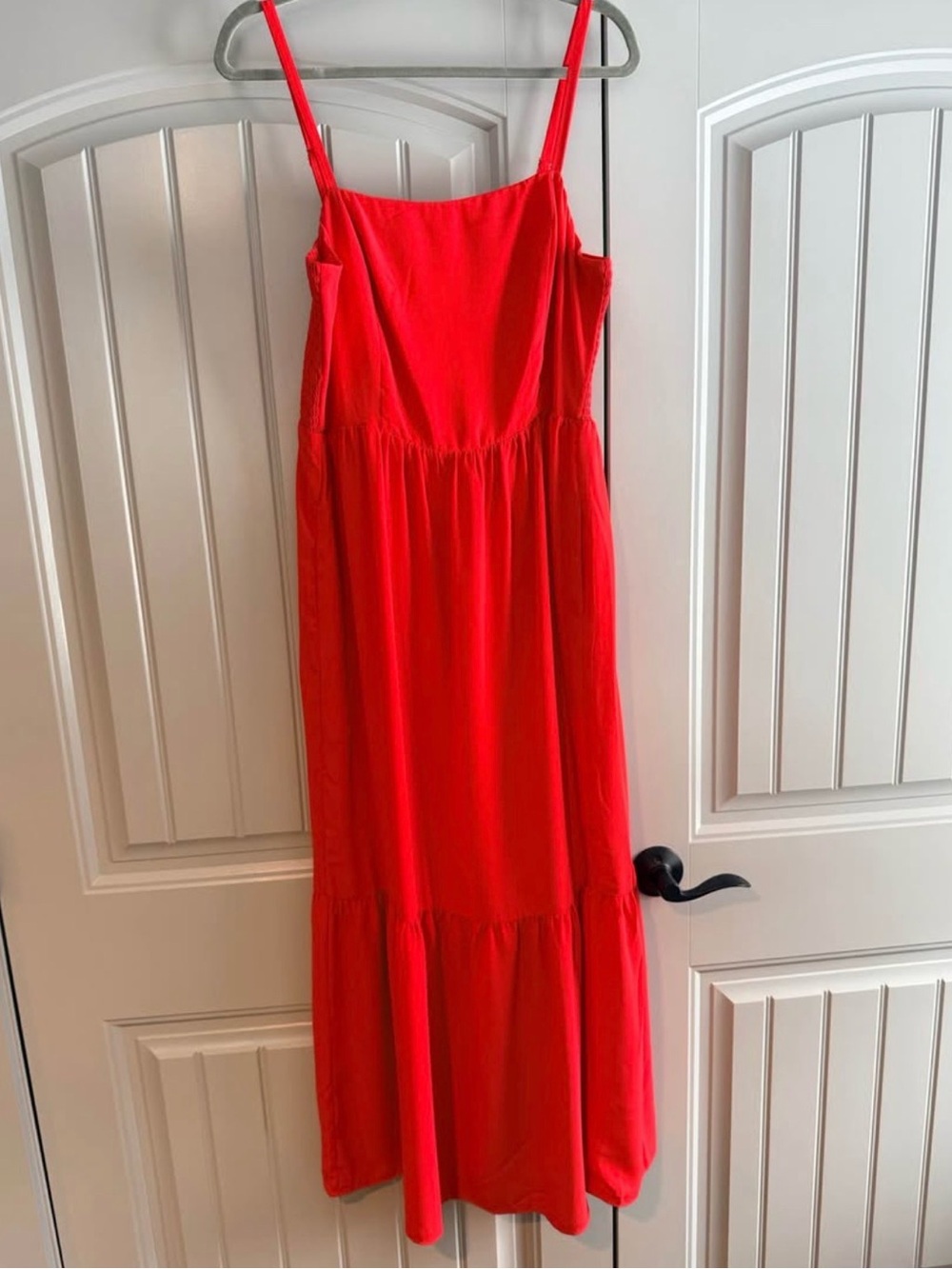Women’s Red Spaghetti Strap Midi Dress
